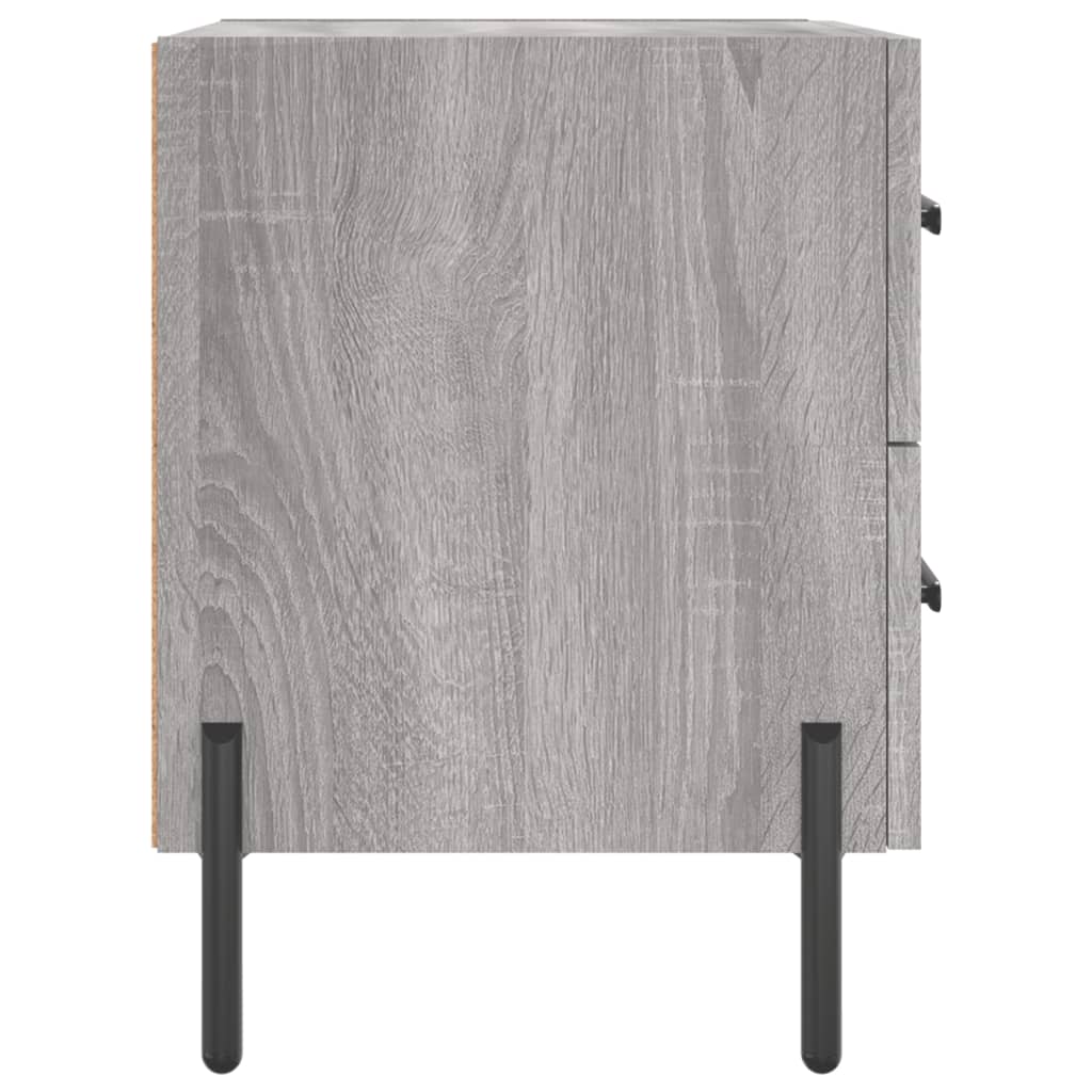 vidaXL Mesitas noche 2 uds madera ingeniería gris Sonoma 40x35x47,5 cm