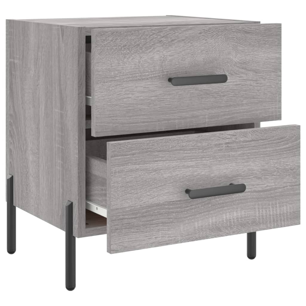 vidaXL Mesitas noche 2 uds madera ingeniería gris Sonoma 40x35x47,5 cm