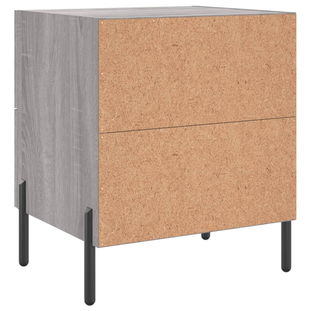 vidaXL Mesitas noche 2 uds madera ingeniería gris Sonoma 40x35x47,5 cm