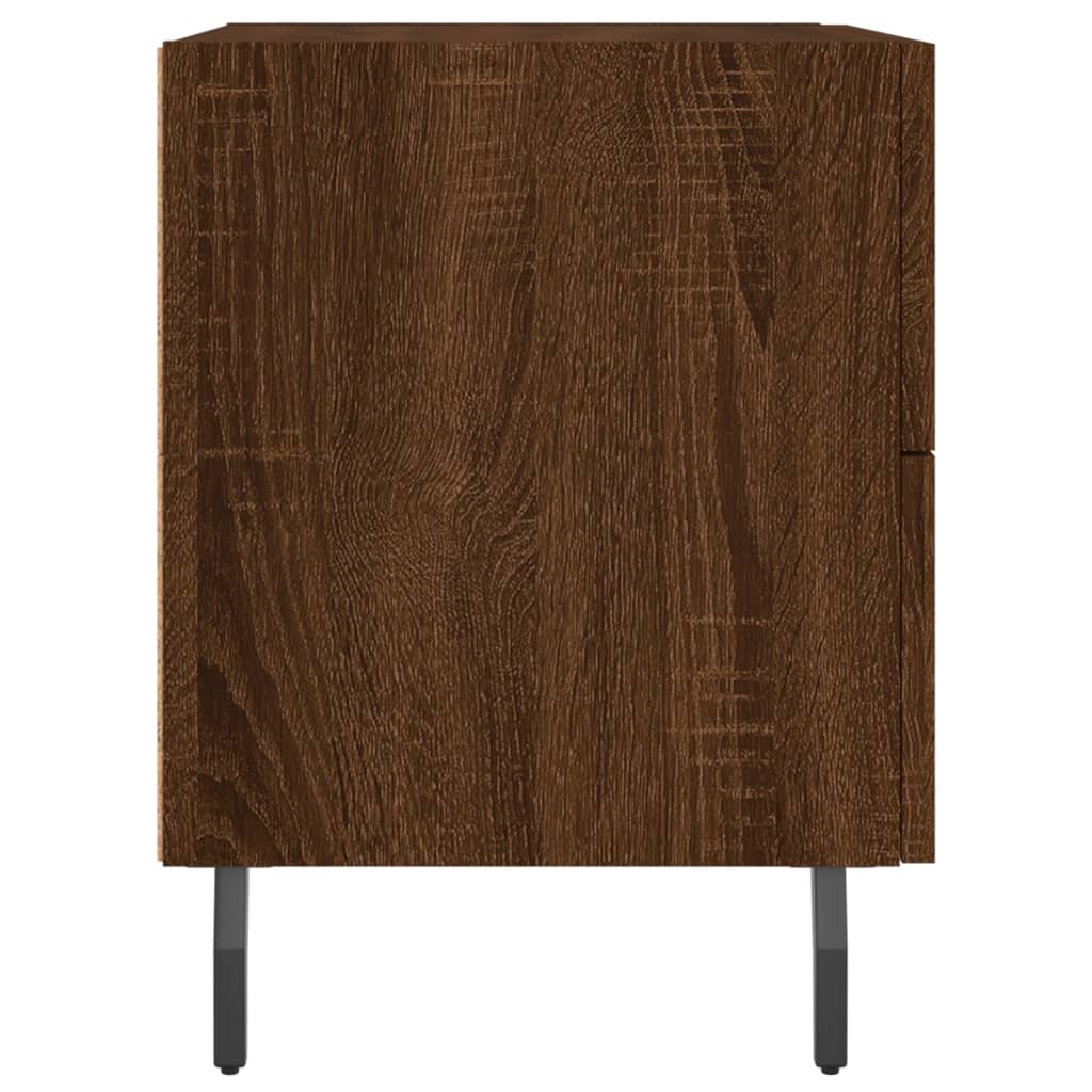 vidaXL Mesita noche 2 uds madera ingeniería marrón roble 40x35x47,5 cm