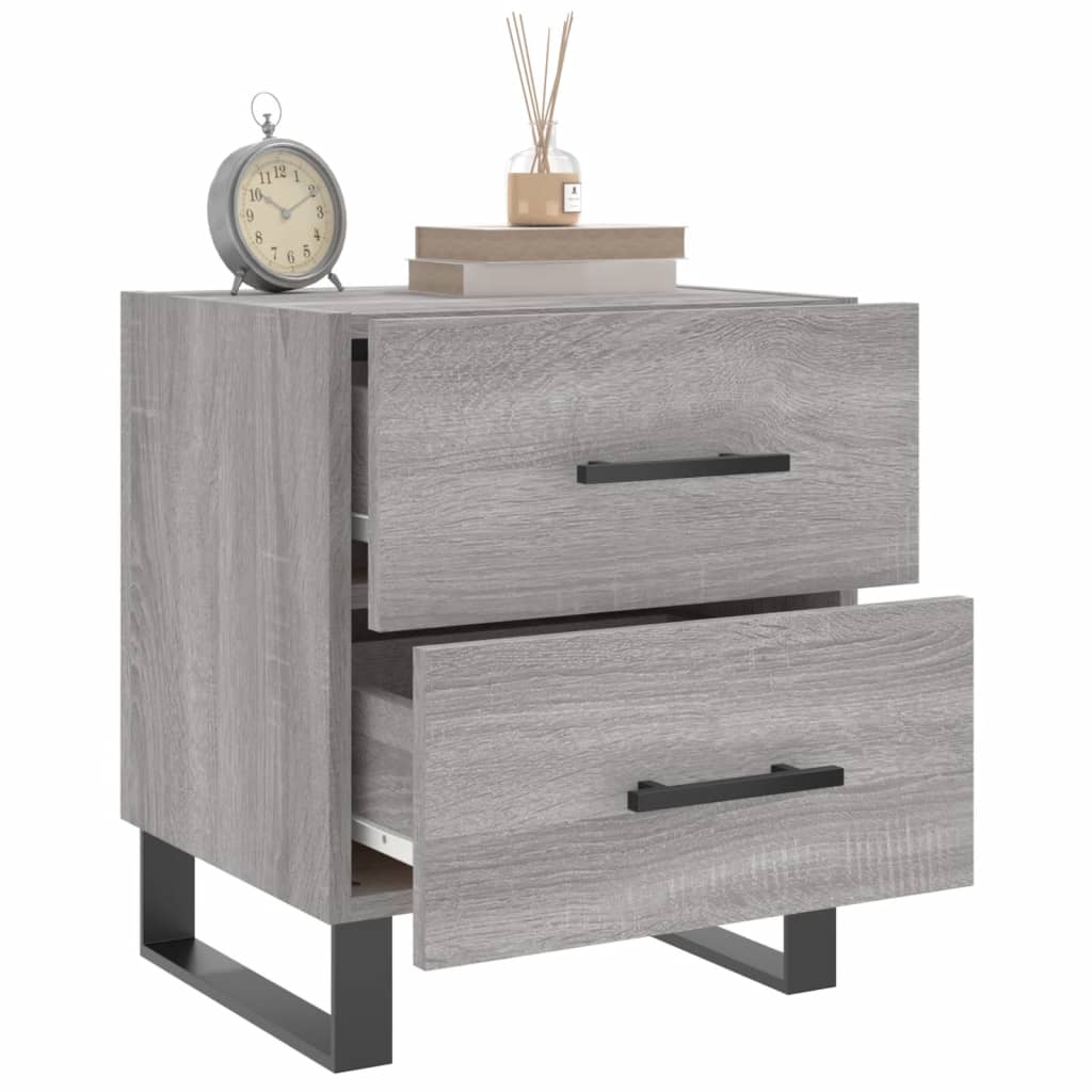 vidaXL Mesitas noche 2 uds madera ingeniería gris Sonoma 40x35x47,5 cm