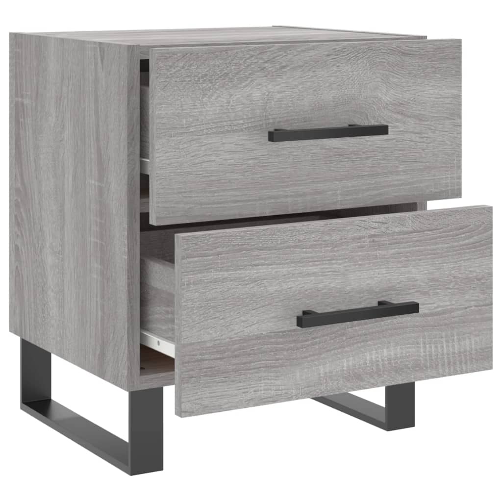 vidaXL Mesitas noche 2 uds madera ingeniería gris Sonoma 40x35x47,5 cm