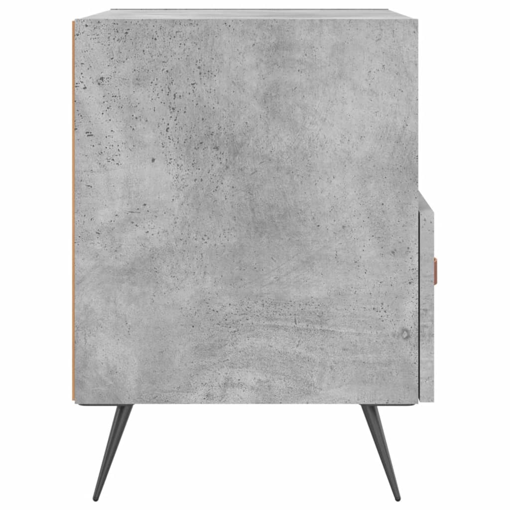 vidaXL Mesita noche 2 uds madera ingeniería gris hormigón 40x35x47,5cm