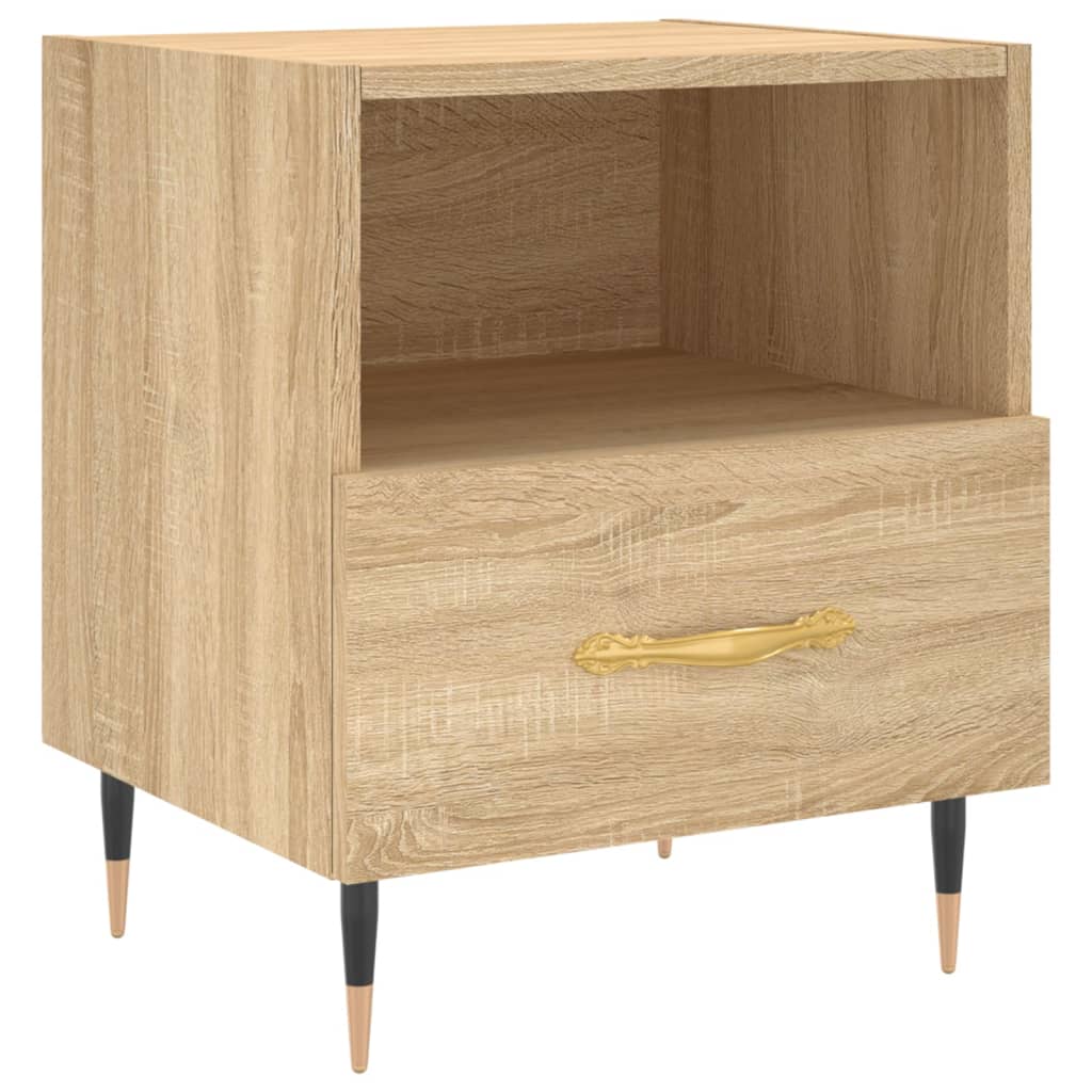 vidaXL Mesita noche 2 uds madera ingeniería roble Sonoma 40x35x47,5 cm