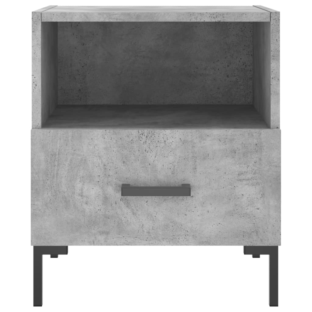 vidaXL Mesita noche 2 uds madera ingeniería gris hormigón 40x35x47,5cm