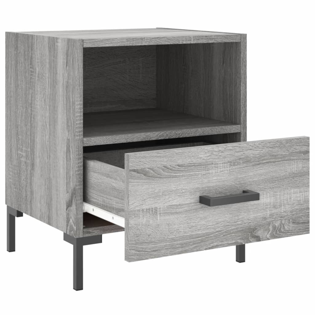 vidaXL Mesitas noche 2 uds madera ingeniería gris Sonoma 40x35x47,5 cm