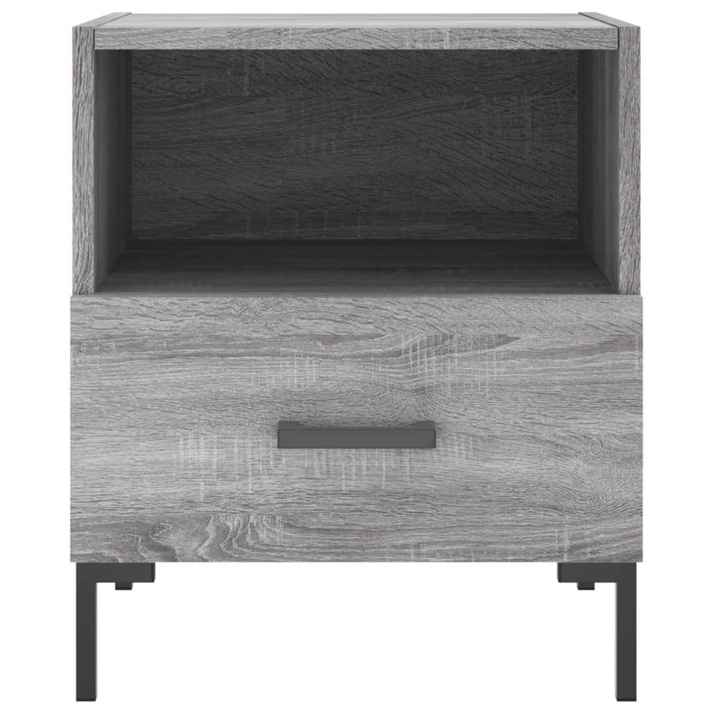 vidaXL Mesitas noche 2 uds madera ingeniería gris Sonoma 40x35x47,5 cm