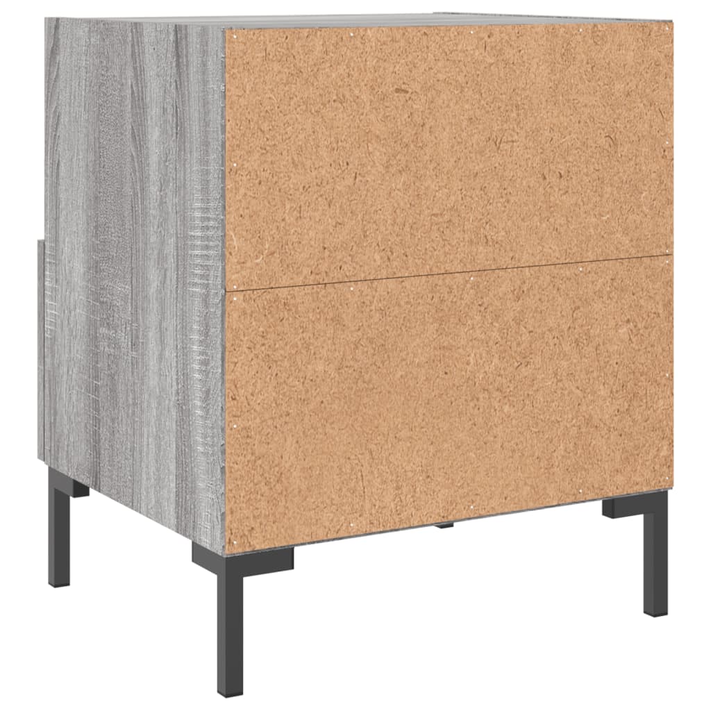 vidaXL Mesitas noche 2 uds madera ingeniería gris Sonoma 40x35x47,5 cm