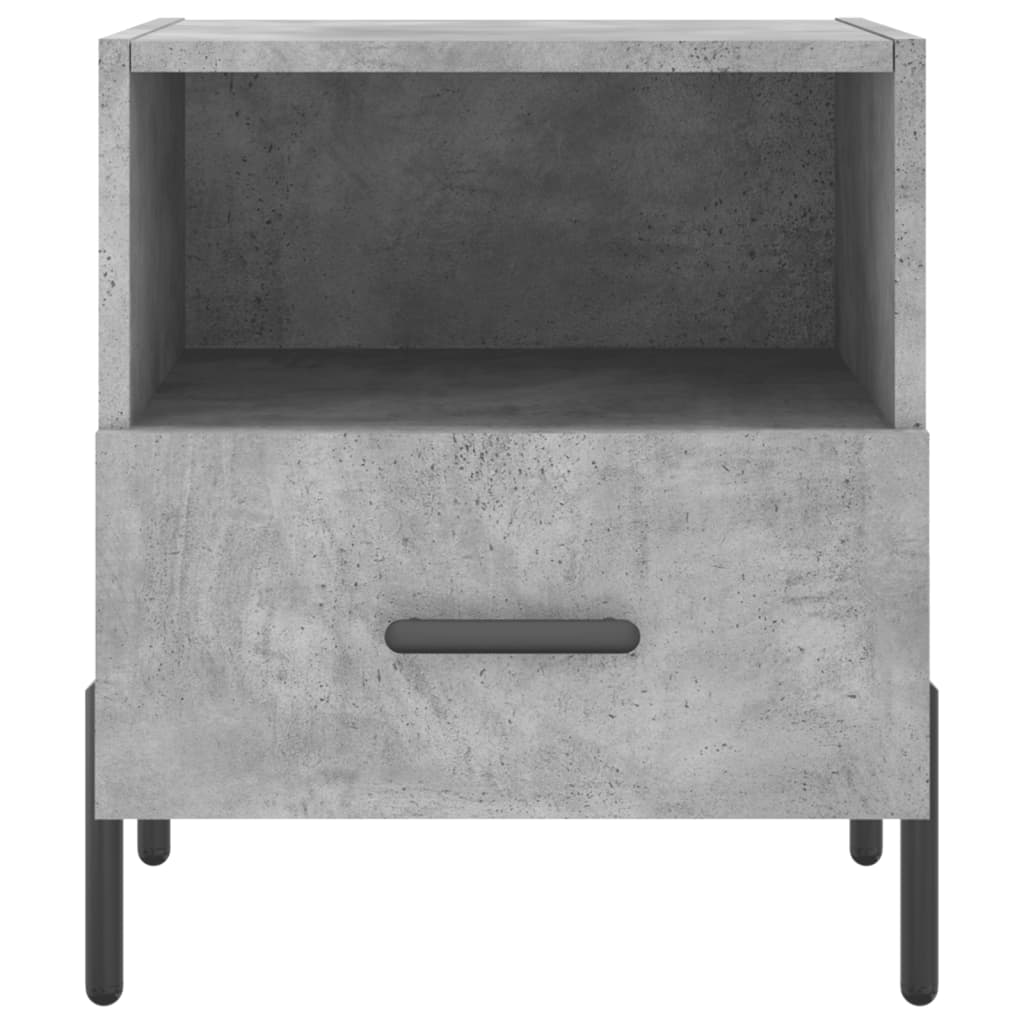 vidaXL Mesita noche 2 uds madera ingeniería gris hormigón 40x35x47,5cm