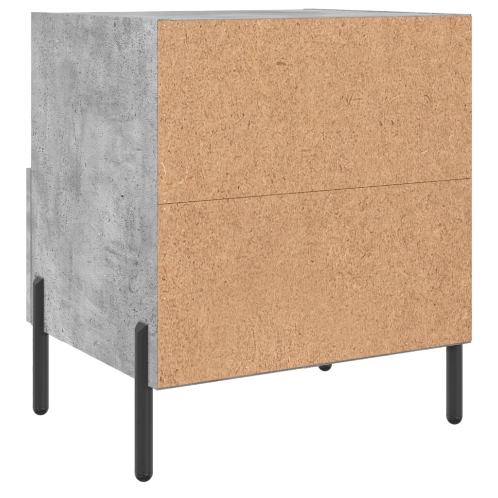 vidaXL Mesita noche 2 uds madera ingeniería gris hormigón 40x35x47,5cm