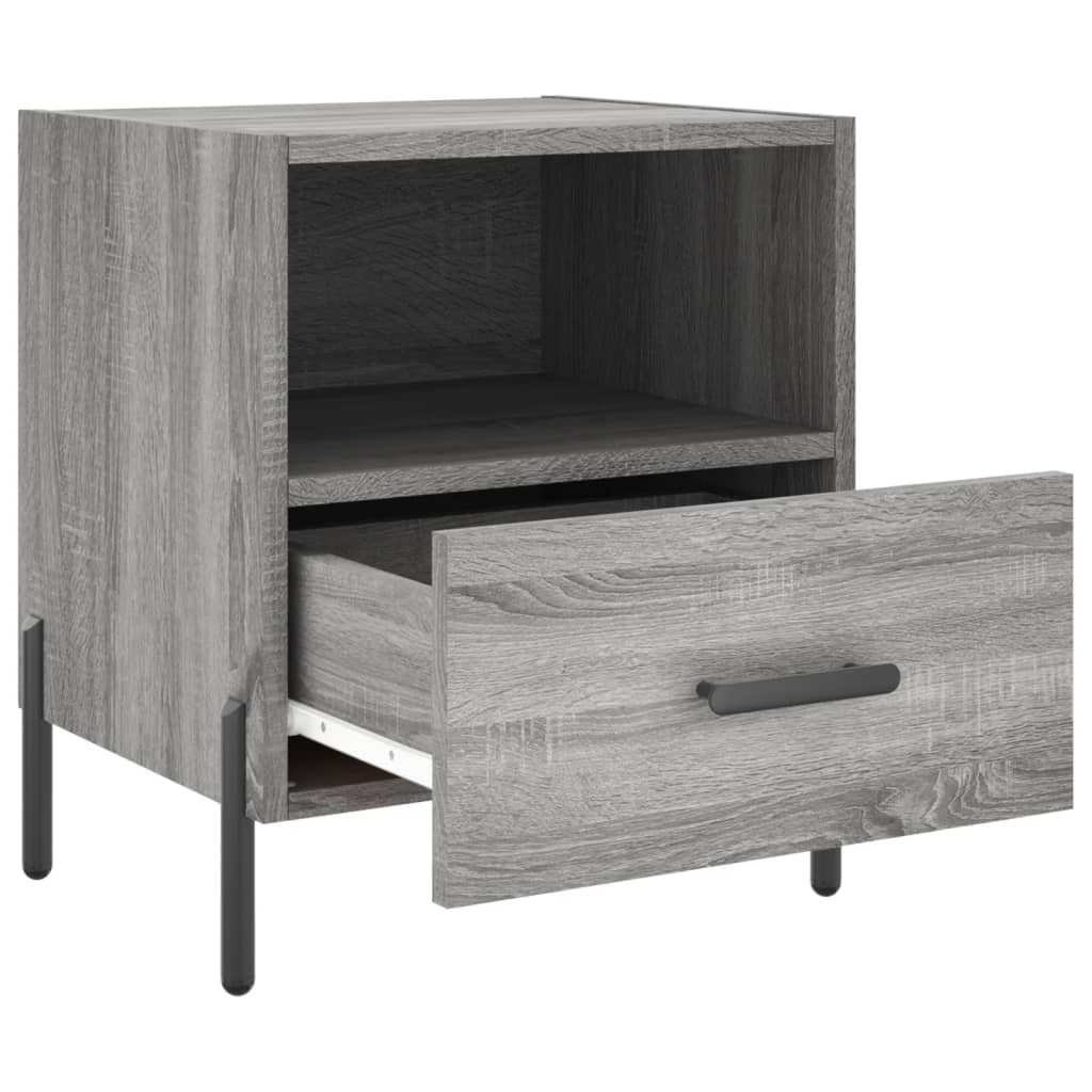 vidaXL Mesitas noche 2 uds madera ingeniería gris Sonoma 40x35x47,5 cm