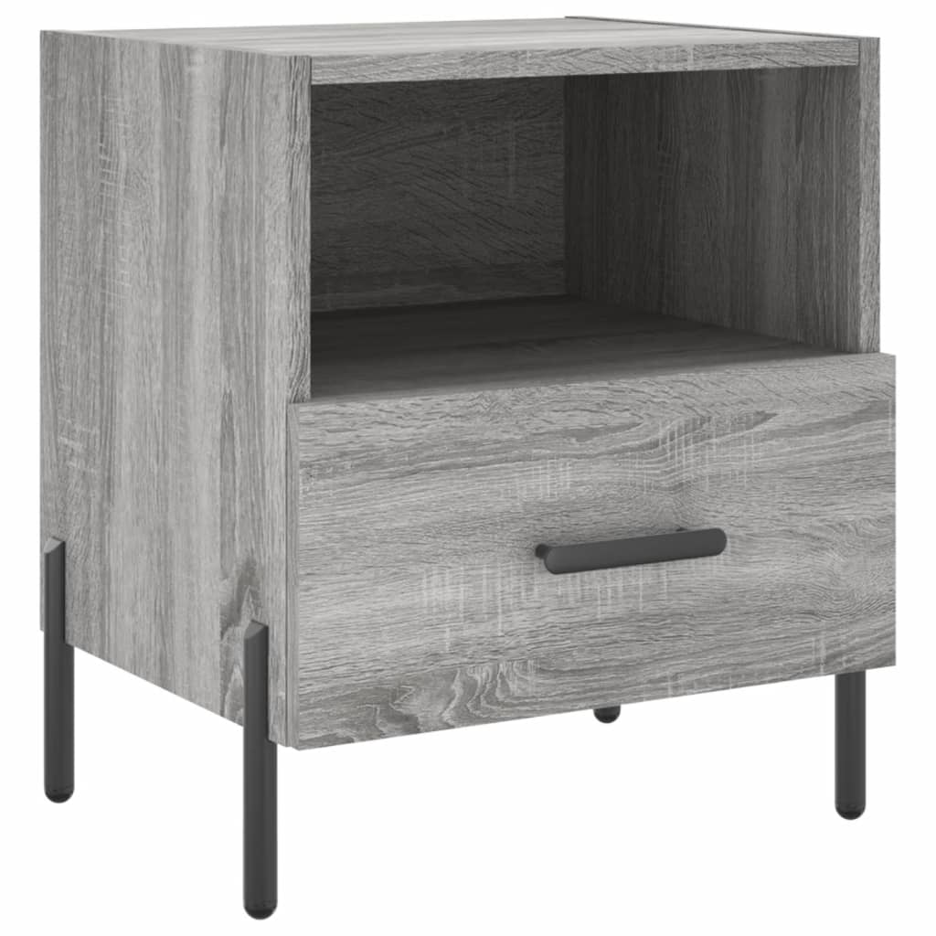 vidaXL Mesitas noche 2 uds madera ingeniería gris Sonoma 40x35x47,5 cm