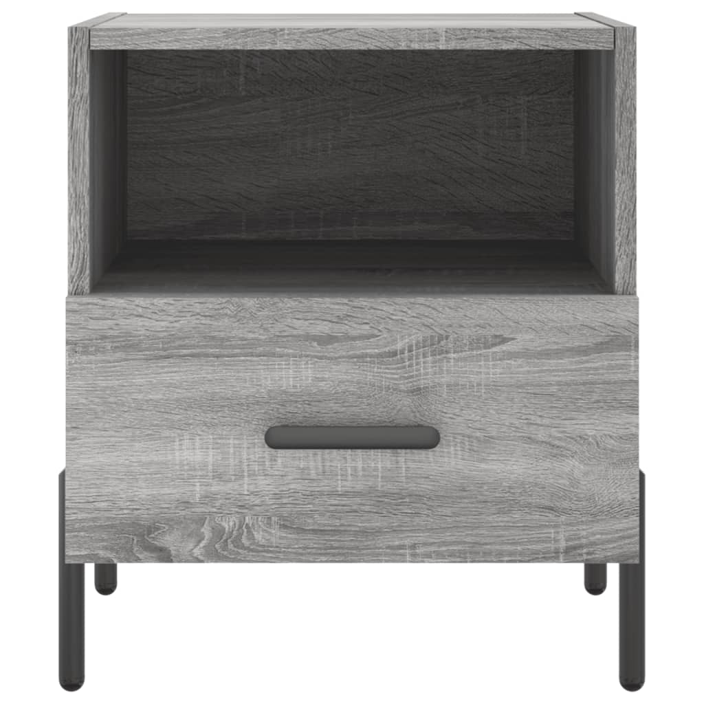 vidaXL Mesitas noche 2 uds madera ingeniería gris Sonoma 40x35x47,5 cm