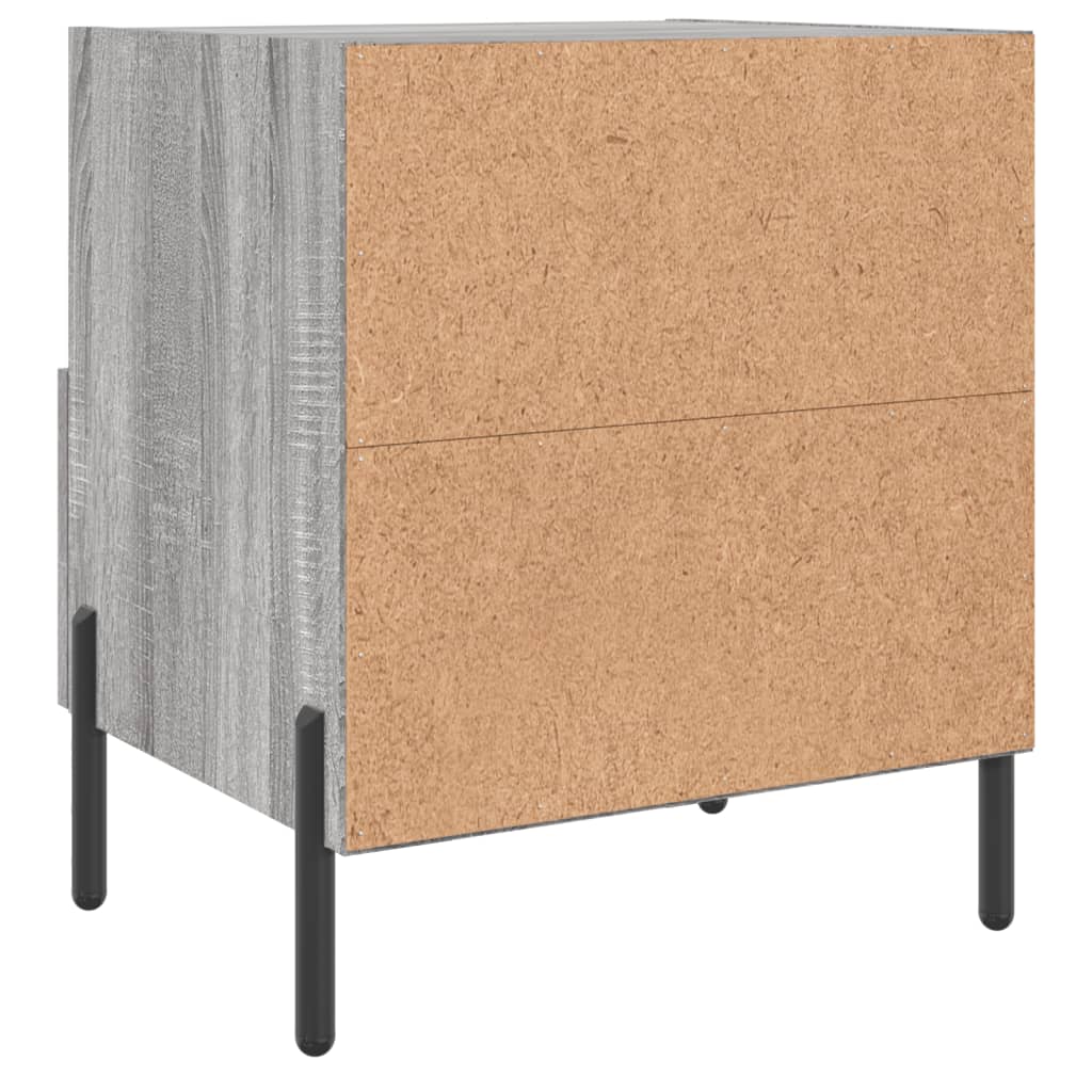 vidaXL Mesitas noche 2 uds madera ingeniería gris Sonoma 40x35x47,5 cm