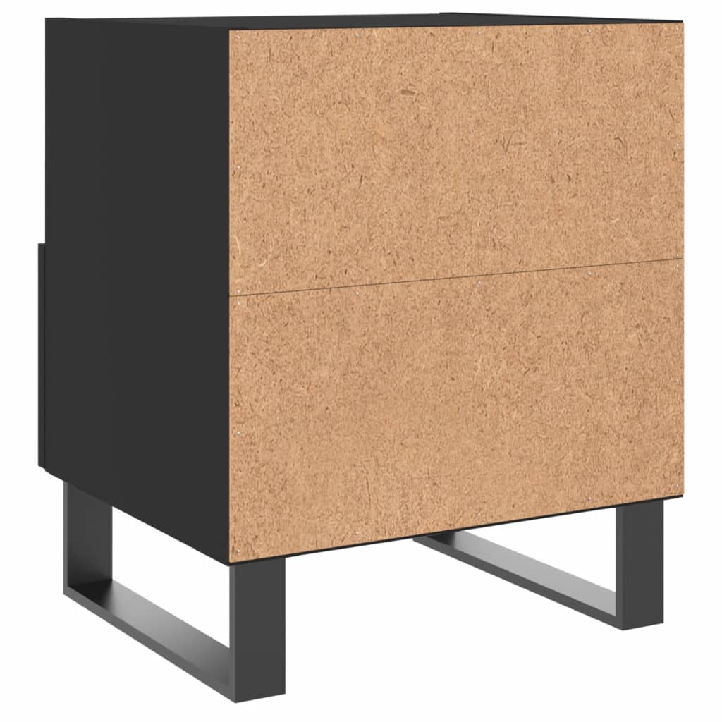 vidaXL Mesitas de noche 2 uds madera ingeniería negro 40x35x47,5 cm