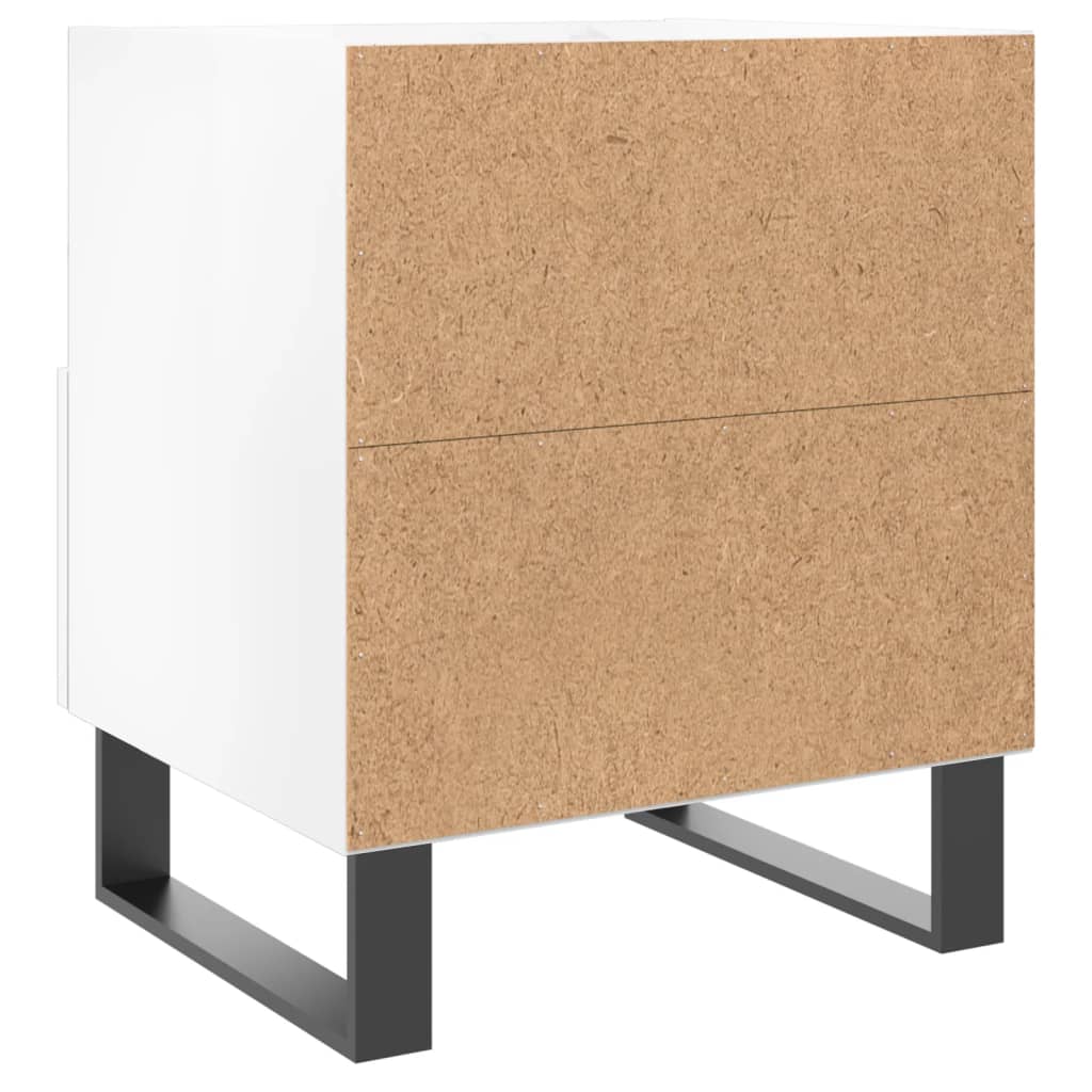 vidaXL Mesita noche 2 uds madera ingeniería blanco brillo 40x35x47,5cm