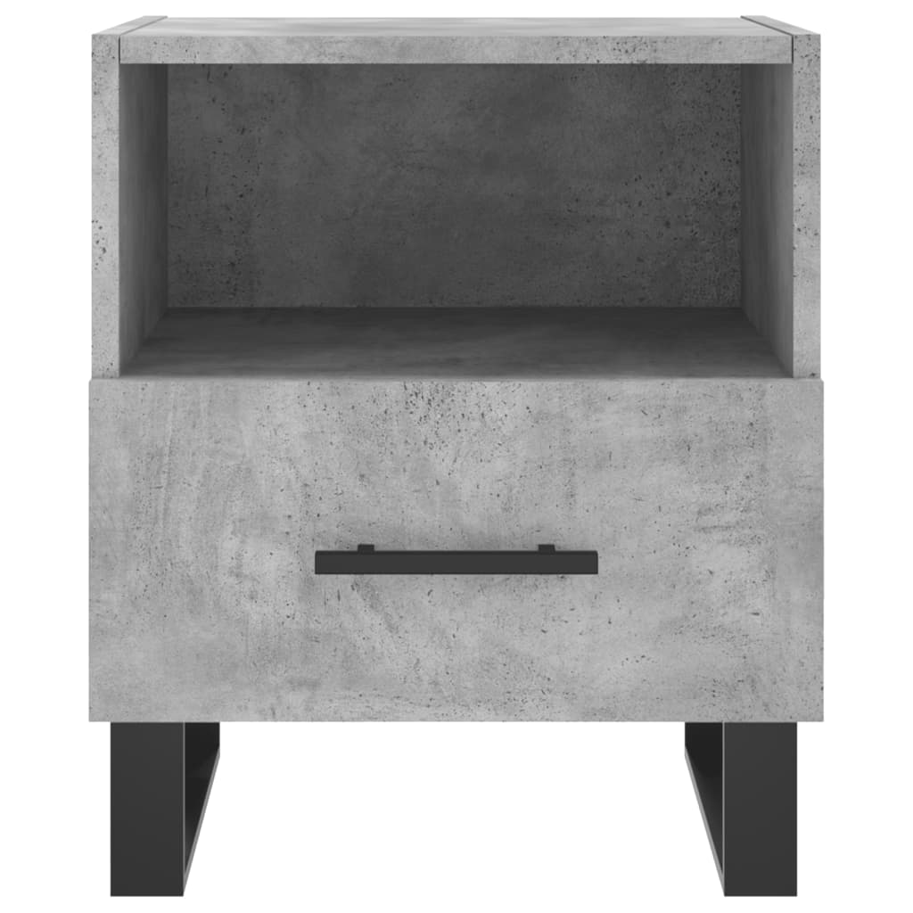 vidaXL Mesita noche 2 uds madera ingeniería gris hormigón 40x35x47,5cm