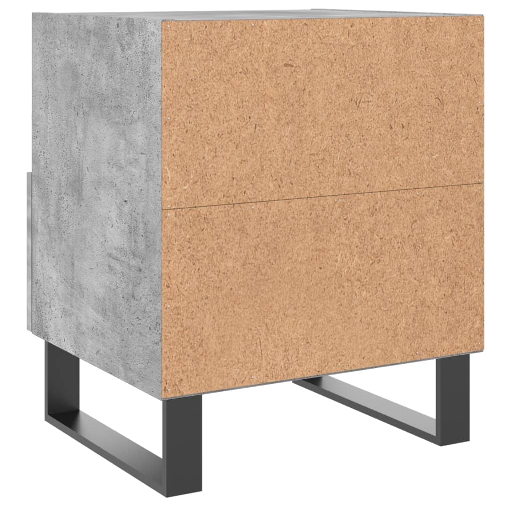 vidaXL Mesita noche 2 uds madera ingeniería gris hormigón 40x35x47,5cm