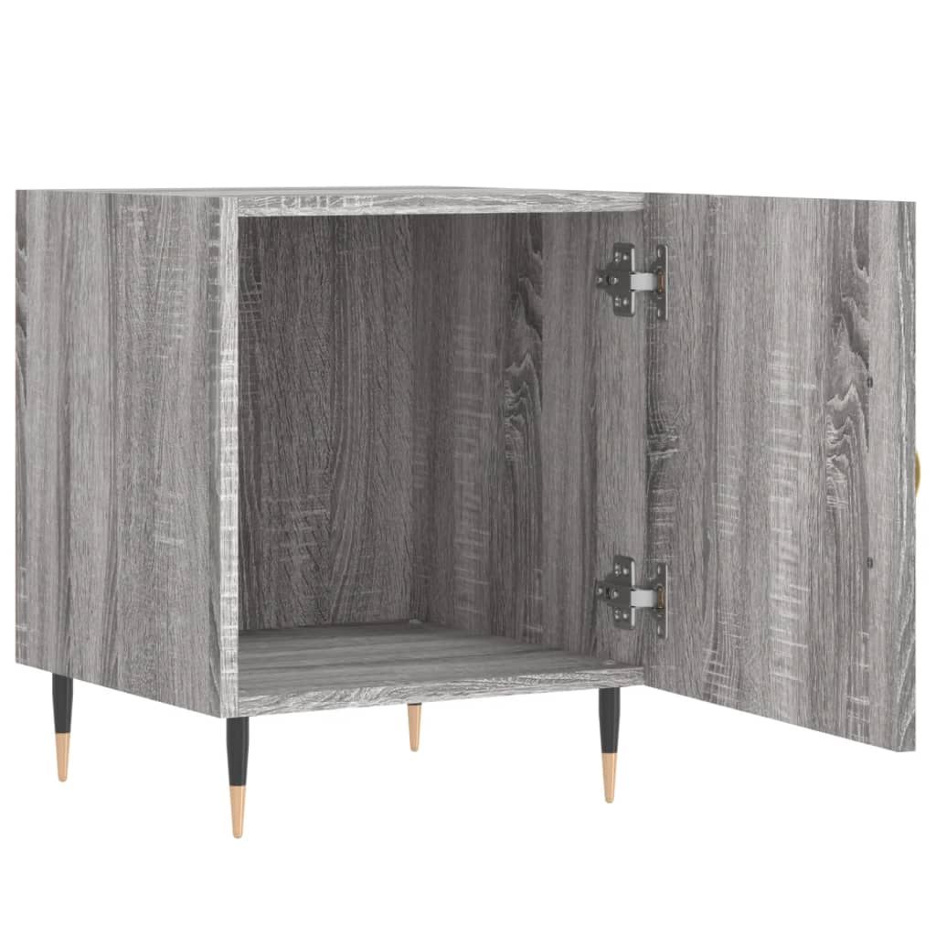 vidaXL Mesitas noche 2 uds madera ingeniería gris Sonoma 40x40x50 cm