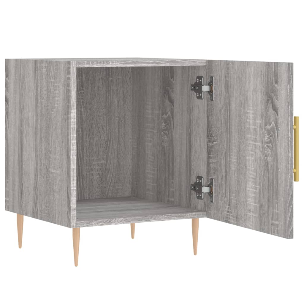 vidaXL Mesitas noche 2 uds madera ingeniería gris Sonoma 40x40x50 cm