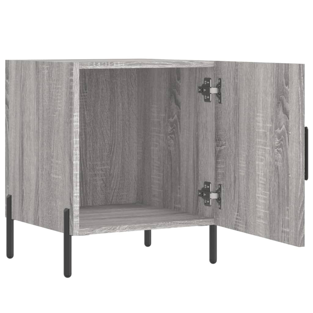 vidaXL Mesitas noche 2 uds madera ingeniería gris Sonoma 40x40x50 cm