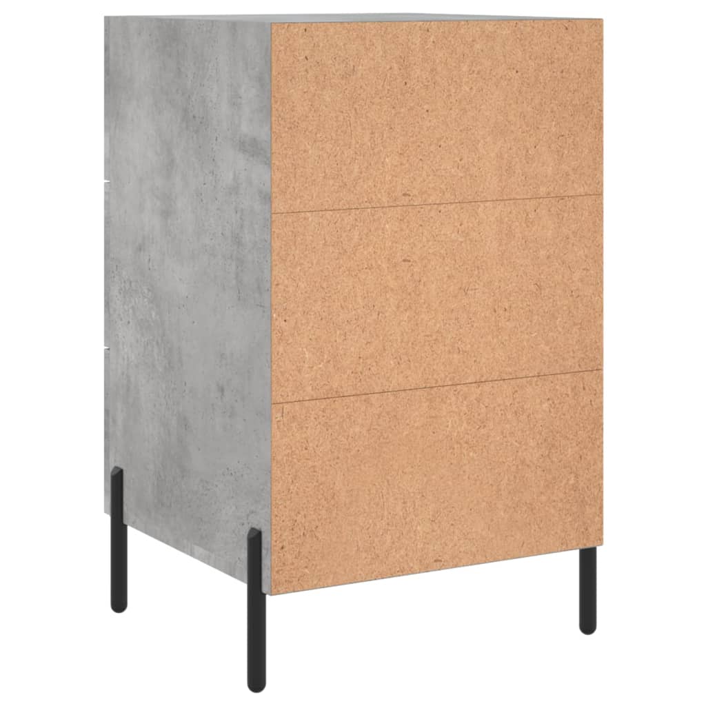 vidaXL Mesita de noche madera de ingeniería gris hormigón 40x40x66 cm