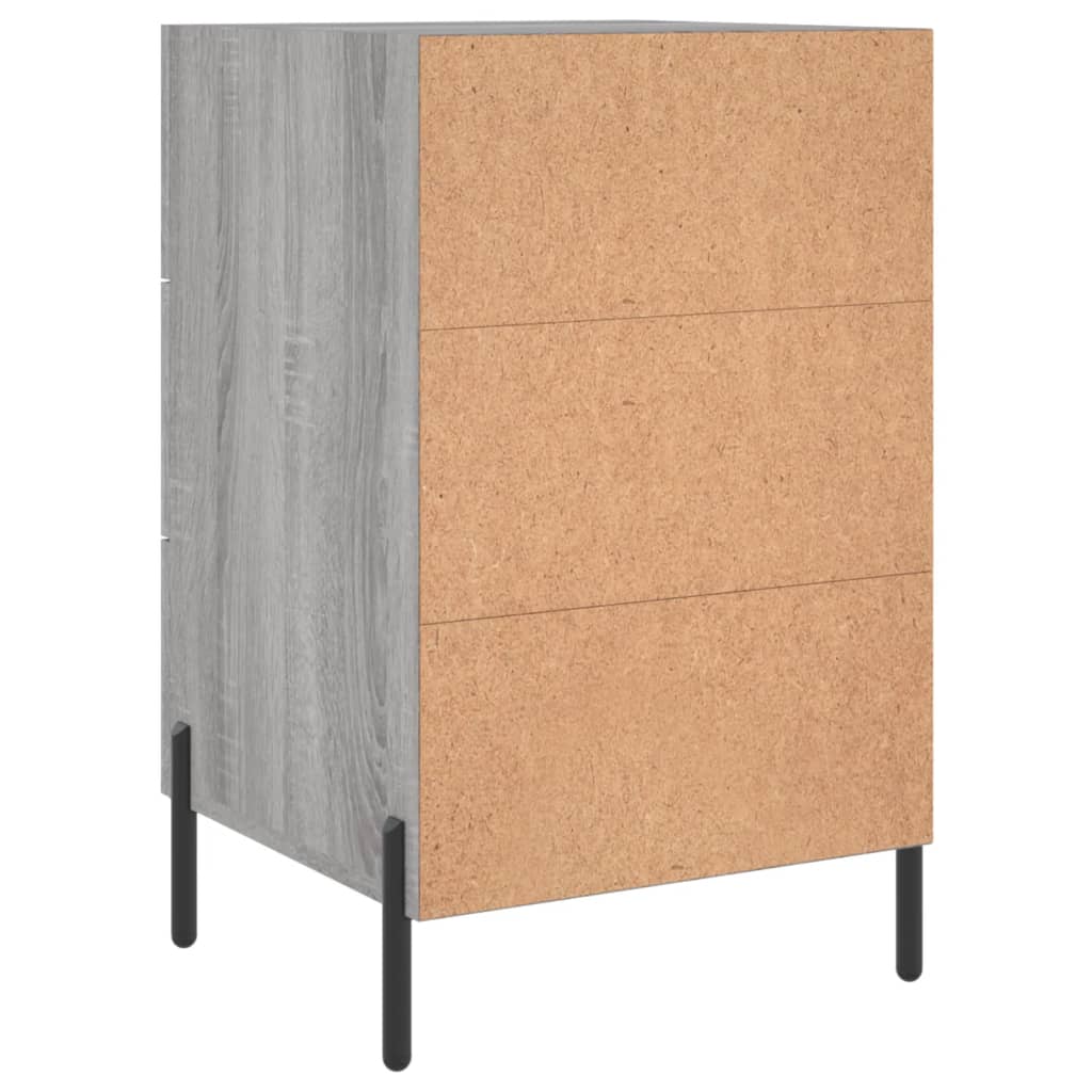 vidaXL Mesita de noche madera de ingeniería gris Sonoma 40x40x66 cm