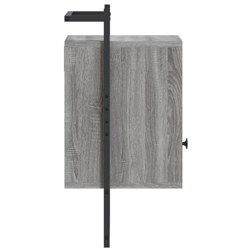 vidaXL Mesitas de noche de pared 2 unidades gris Sonoma 40x30x61 cm