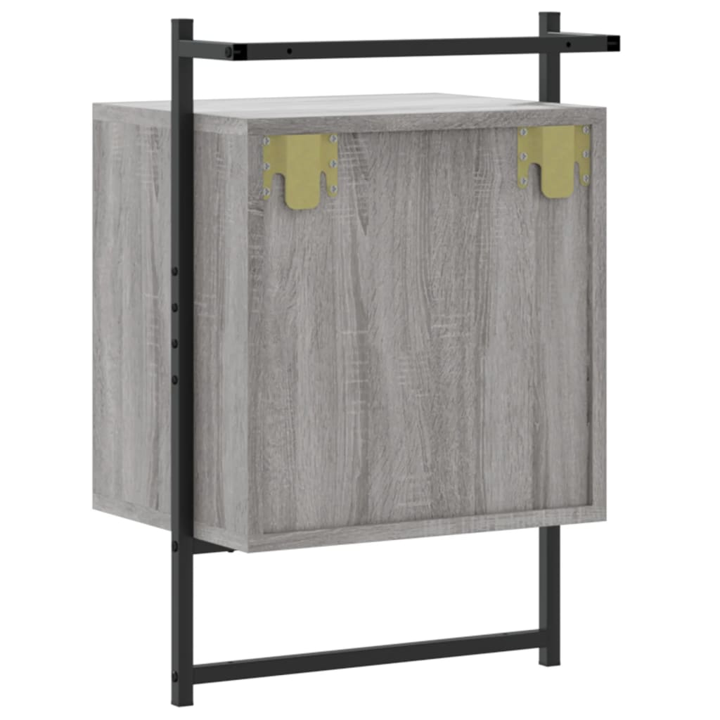 vidaXL Mesitas de noche de pared 2 unidades gris Sonoma 40x30x61 cm