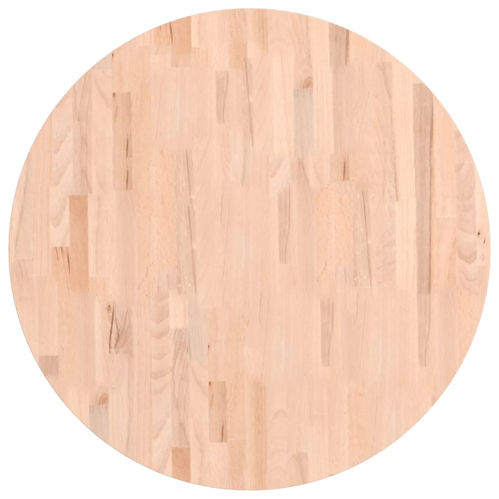 vidaXL Tablero redondo de madera maciza de haya Ø80x1,5cm