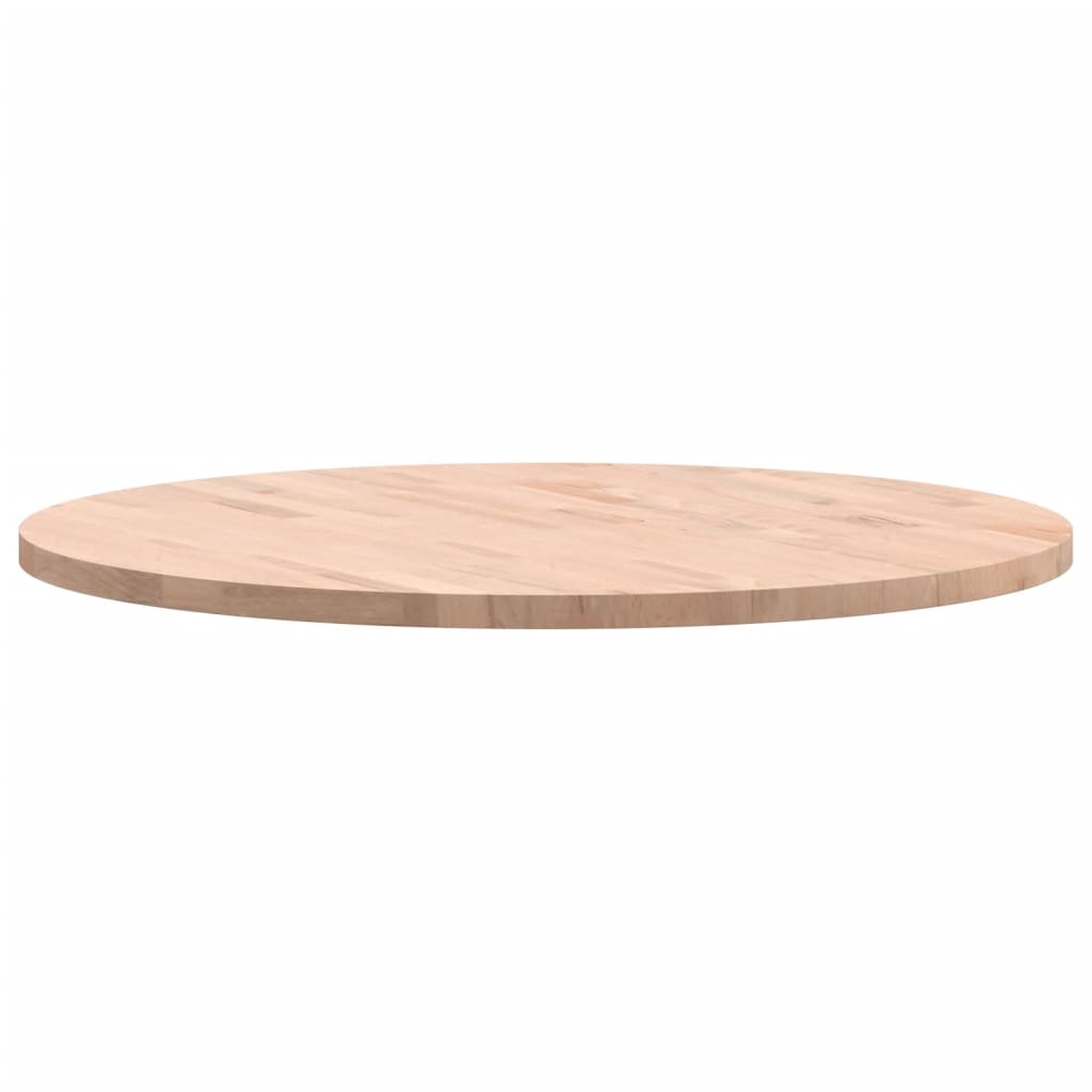 vidaXL Tablero redondo de madera maciza de haya Ø80x2,5 cm