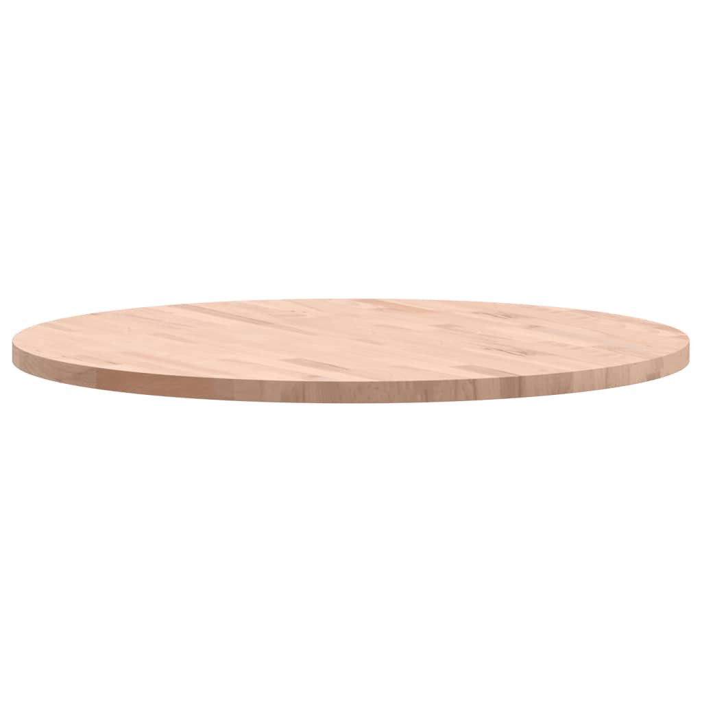 vidaXL Tablero redondo de madera maciza de haya Ø80x2,5 cm