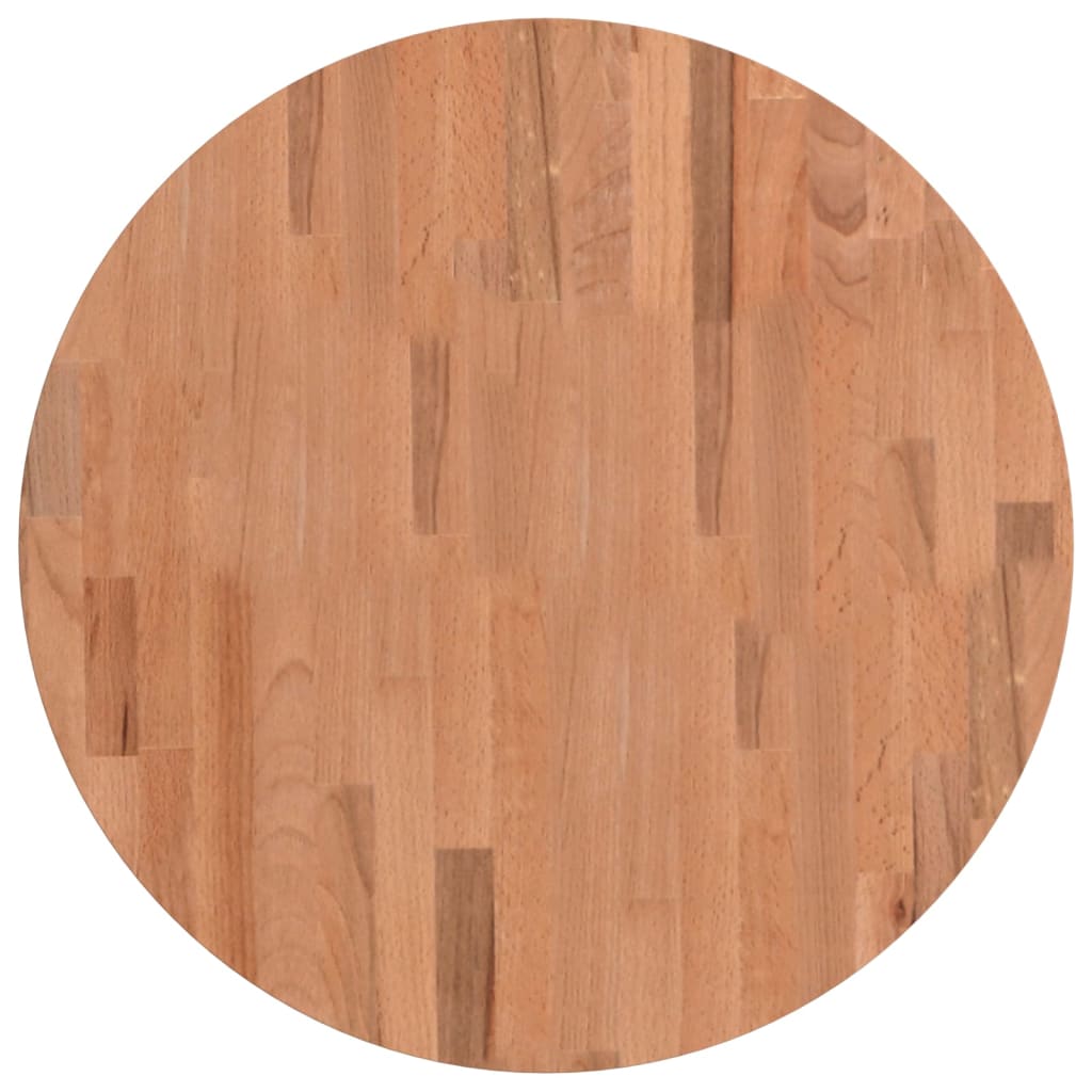 vidaXL Tablero redondo de madera maciza de haya Ø60x2,5 cm