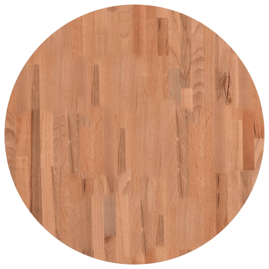 vidaXL Tablero redondo de madera maciza de haya Ø70x4 cm