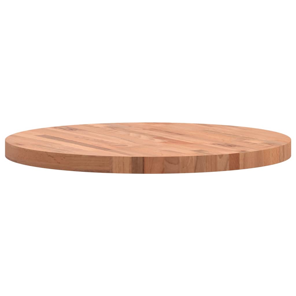 vidaXL Tablero redondo de madera maciza de haya Ø70x4 cm