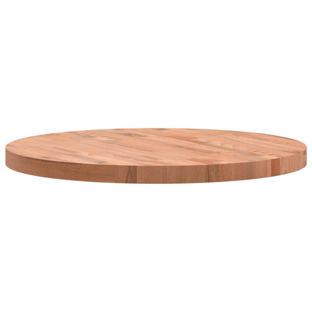 vidaXL Tablero redondo de madera maciza de haya Ø70x4 cm