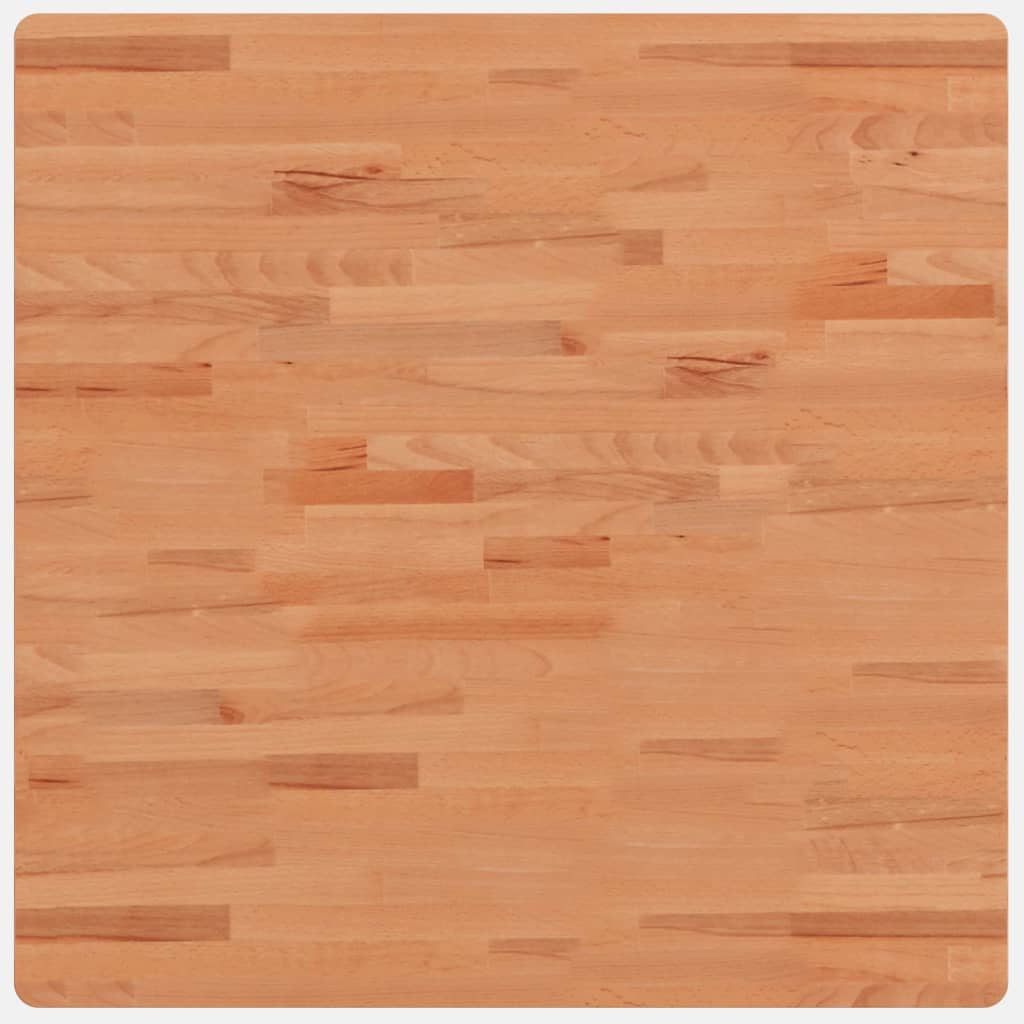 vidaXL Tablero de mesa cuadrado de madera maciza de haya 80x80x1,5 cm