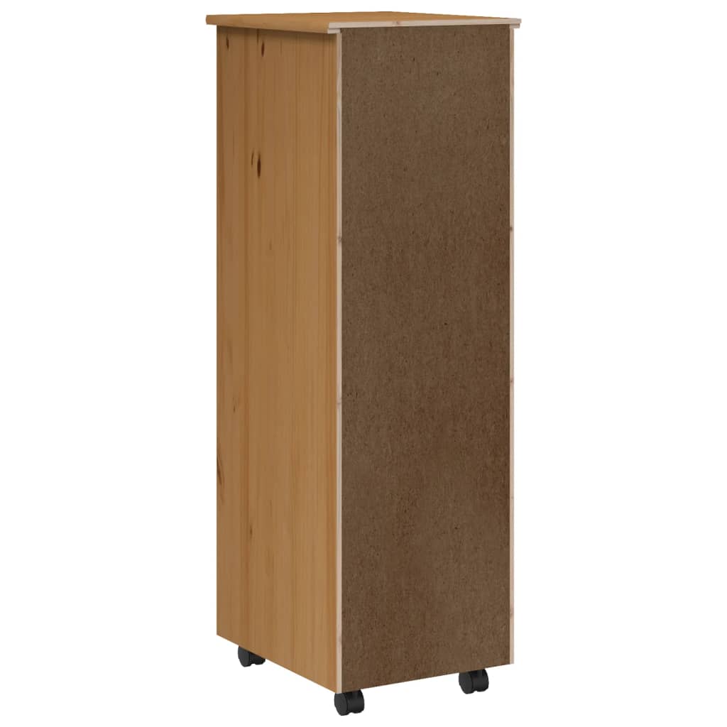 vidaXL Cajonera con ruedas MOSS madera maciza pino marrón miel