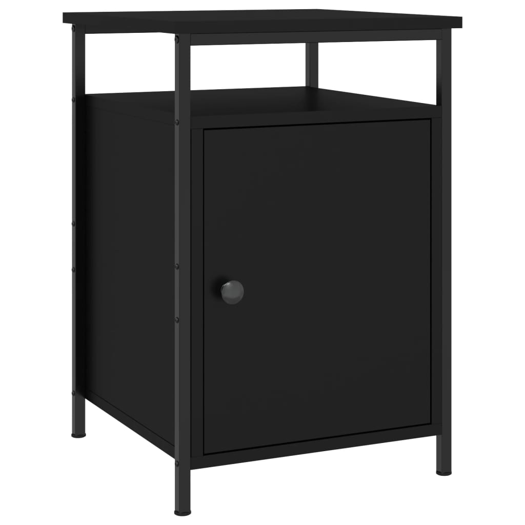 vidaXL Mesitas de noche 2 uds madera contrachapada negro 40x42x60 cm