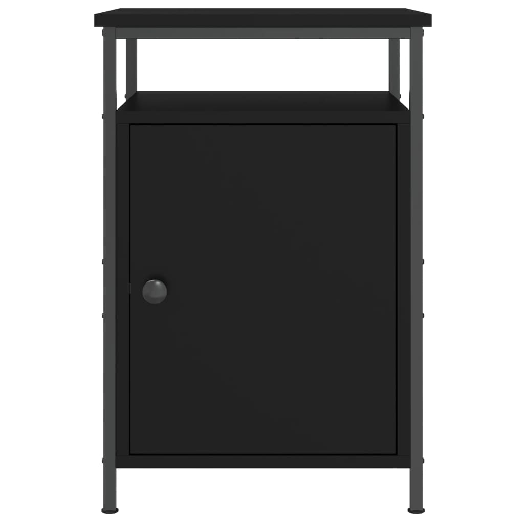 vidaXL Mesitas de noche 2 uds madera contrachapada negro 40x42x60 cm