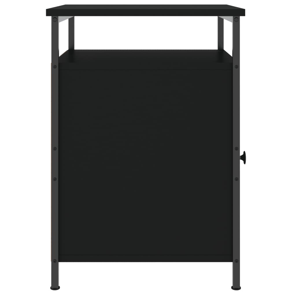 vidaXL Mesitas de noche 2 uds madera contrachapada negro 40x42x60 cm