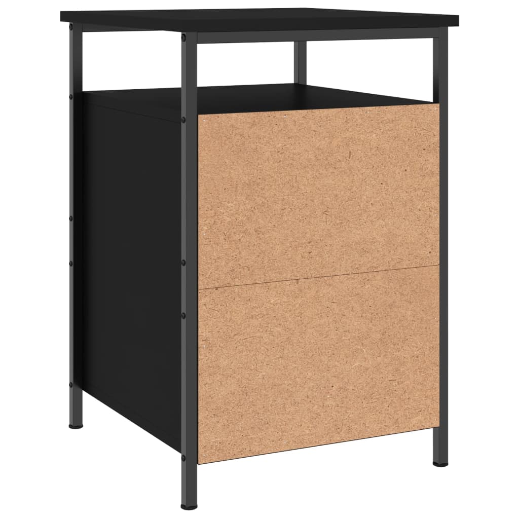 vidaXL Mesitas de noche 2 uds madera contrachapada negro 40x42x60 cm