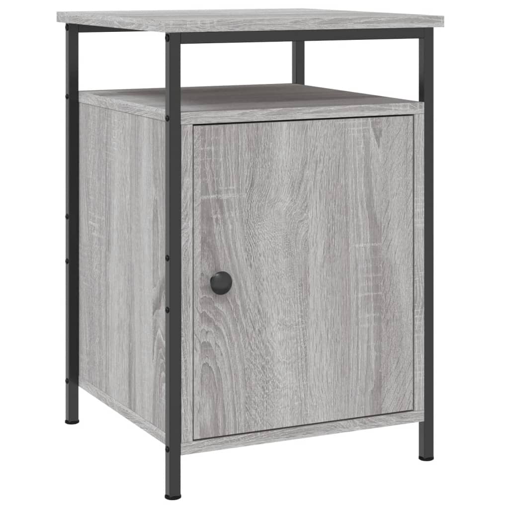 vidaXL Mesitas de noche 2 uds madera contrachapada gris 40x42x60 cm