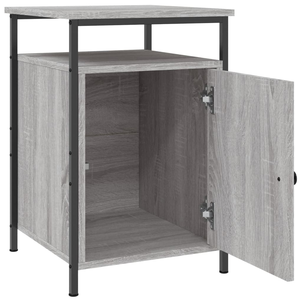 vidaXL Mesitas de noche 2 uds madera contrachapada gris 40x42x60 cm