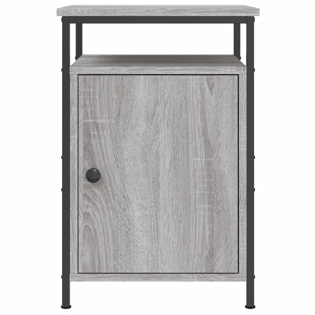 vidaXL Mesitas de noche 2 uds madera contrachapada gris 40x42x60 cm