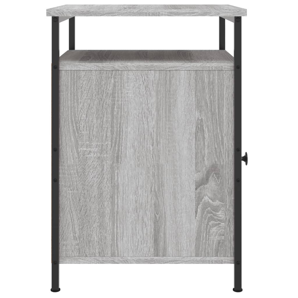 vidaXL Mesitas de noche 2 uds madera contrachapada gris 40x42x60 cm