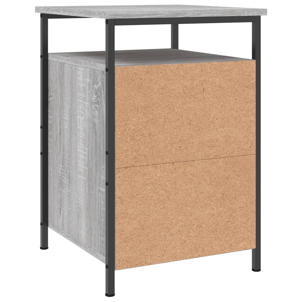 vidaXL Mesitas de noche 2 uds madera contrachapada gris 40x42x60 cm