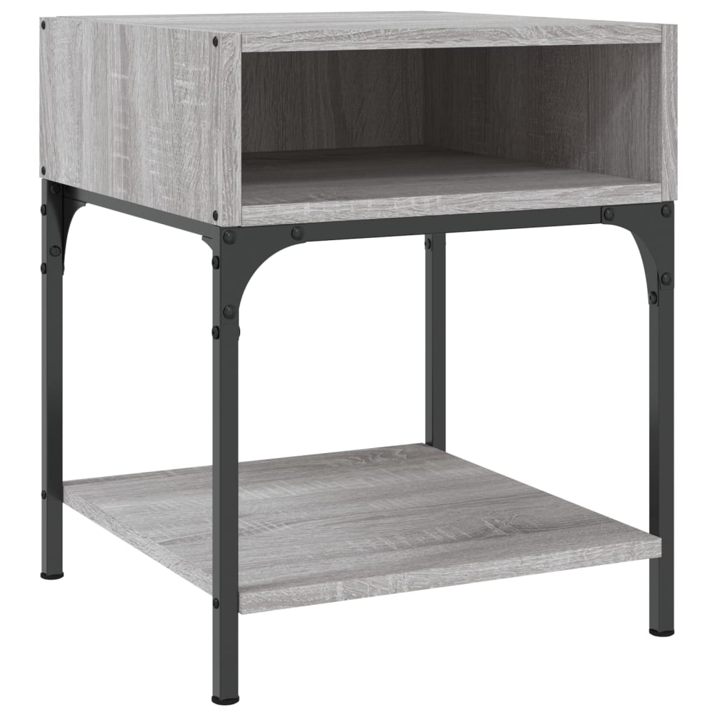 vidaXL Mesita de noche 2 uds madera ingeniería gris Sonoma 40x41x50 cm