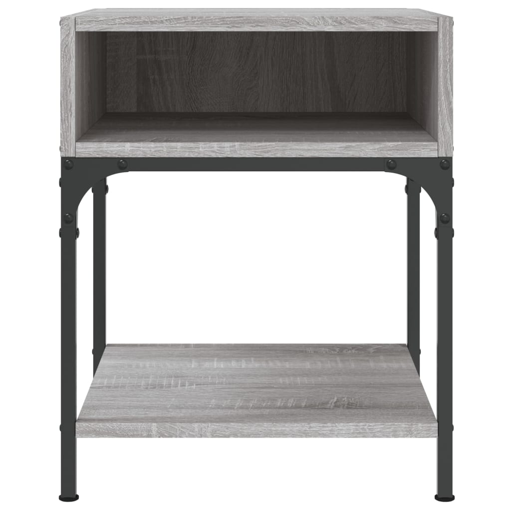 vidaXL Mesita de noche 2 uds madera ingeniería gris Sonoma 40x41x50 cm