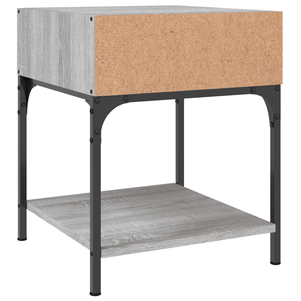 vidaXL Mesita de noche 2 uds madera ingeniería gris Sonoma 40x41x50 cm